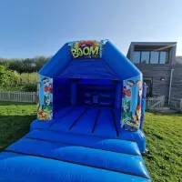 Boom Superhero Blue Bouncy Castle