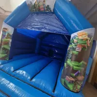 Blue Minecraft Bouncy Castle