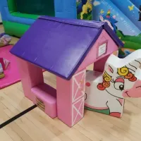 Premium Unicorn Disco Slide Castle