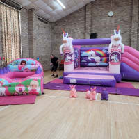 Unicorn Bouncy Castle With Slide Package