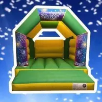 11ft X 15ft Celebration Bouncy Castle - Yellow And Green