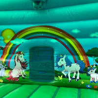 Unicorn Themed Bouncy Castle With Front Slide