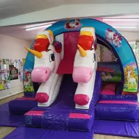 Unicorn Curved Castle With Slide