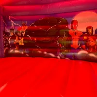 Superhero Themed Bouncy Castle With Front Slide