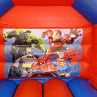 Red And Blue Combo Castle - Superhero Theme