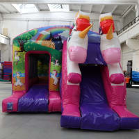 3d Unicorn Front Slide Bouncy Castle