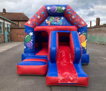 17x12x10ft High A Frame Red And Blue Front Slide Bounce Combi Castle