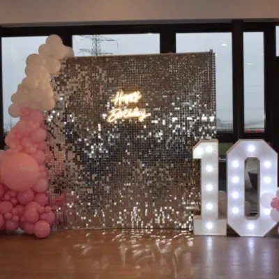 Led 10 And Sequin Wall For A 10th Birthday Party In Dartford