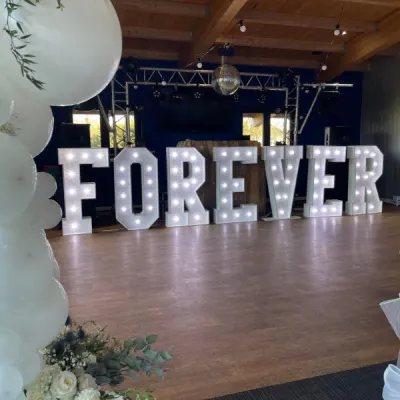 Led Letters 4ft High Creating Wedding Decorations In Dartford By Deluxe Flower Walls
