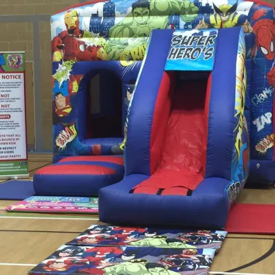 Bounce And Slide Bouncy Castle Hire With Superman Theme