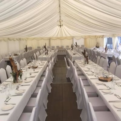 Marquee With Lights And Seats