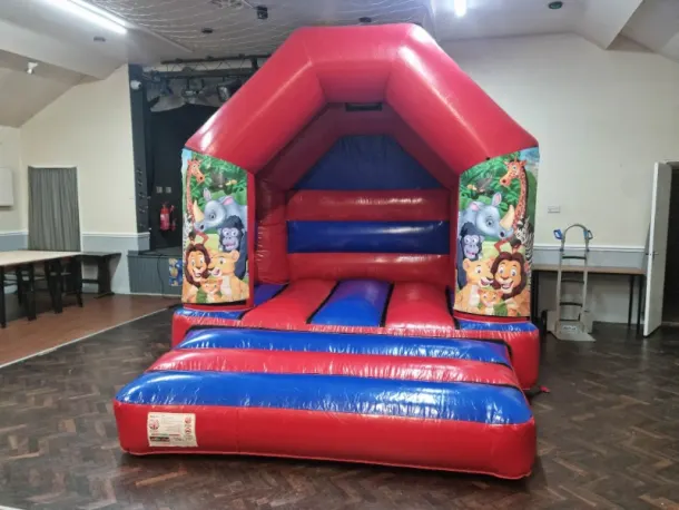 10 X 12ft Jungle Animal Red And Blue Disco Bouncy Castle