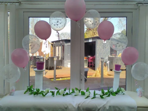 Helium Filled Table Balloon Arch