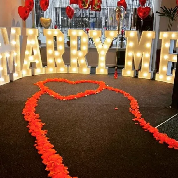 Marry Me Led Lights Rental Birmingham & West Midlands