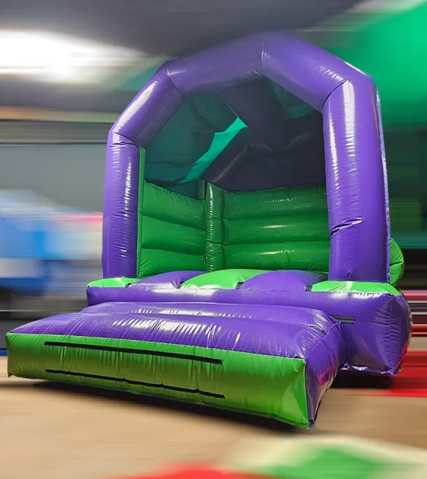 Purple, Green, Plain, Bouncy Castle, Hire, 10x12ft, Liverpool