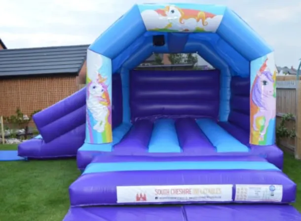 Unicorn Slide Combo Castle 15ft X 17ft Purple And Blue