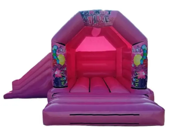 Pink Side Slide Bouncy Castle Party Theme