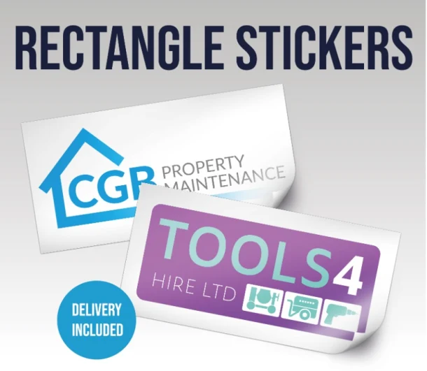 Rectangle Stickers 85x55mm Pvc Waterproof