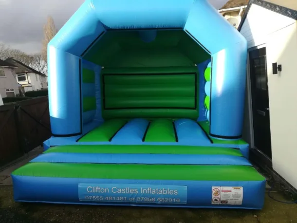 Blue And Green Bouncy Castle 13x13