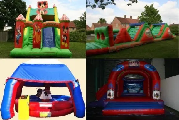 24ft X28ft X15ft Disney Megga Slide & 40ft Assault Course & Rodeo Bull(4 Hours) & 15ft X 21ft Disney Theme Slide Castle