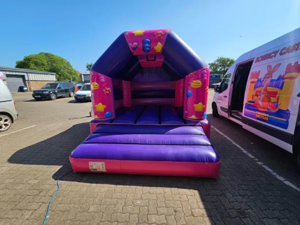Lets Party 12 X 14ft Purple And Pink Disco Bouncy Castle