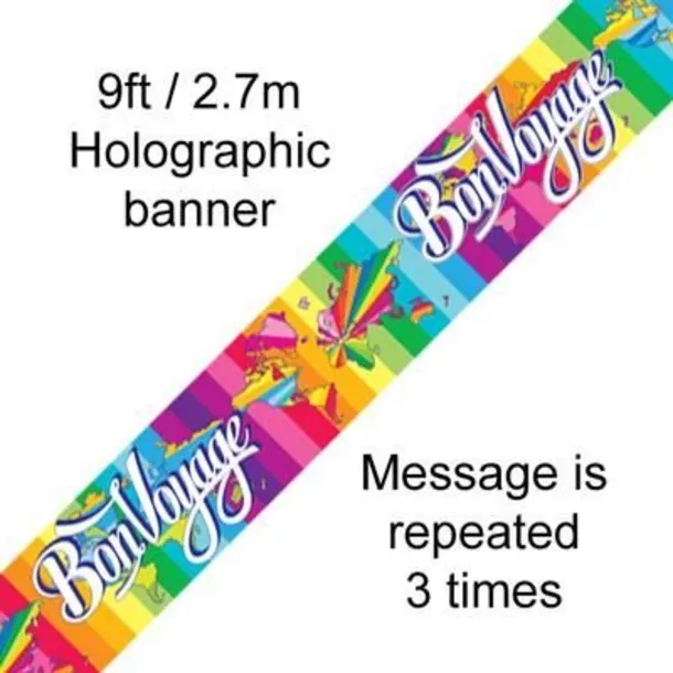 Bon Voyage 9ft/2.7m Holographic Banner