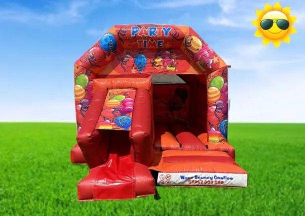 18ft X 12ft Red And Orange Party Time Front Slide Combo