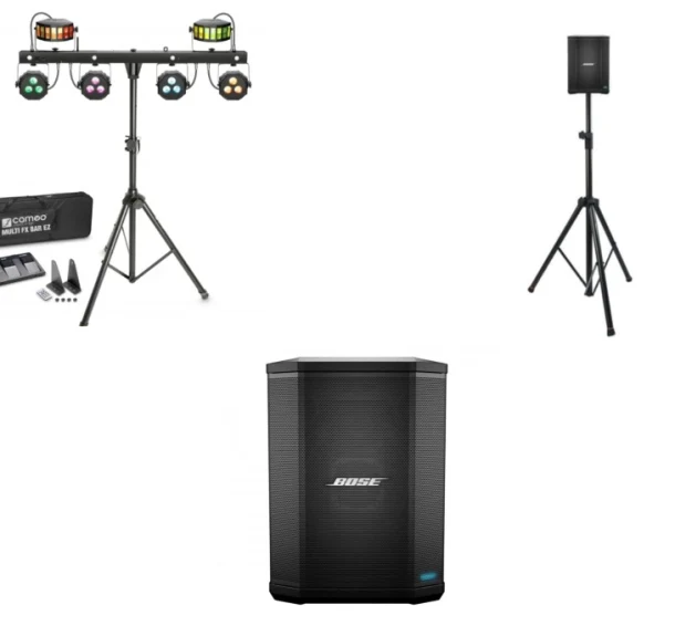 Package Of Bose Speaker System And Lights With Stands