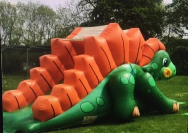 3d Green Orange Dinosaur Slide