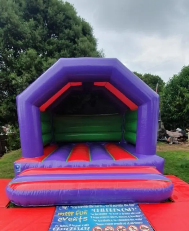 Purple Red And Green Childs Bouncy Castle 13x13ft