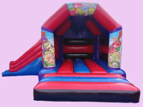 Themed Side Slide Bouncy Castle - Dinosaur