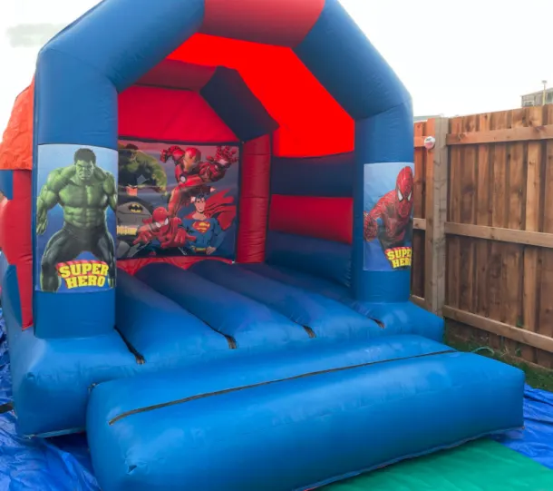 12ft X 12ft Blue And Red Castle - Superhero Theme New