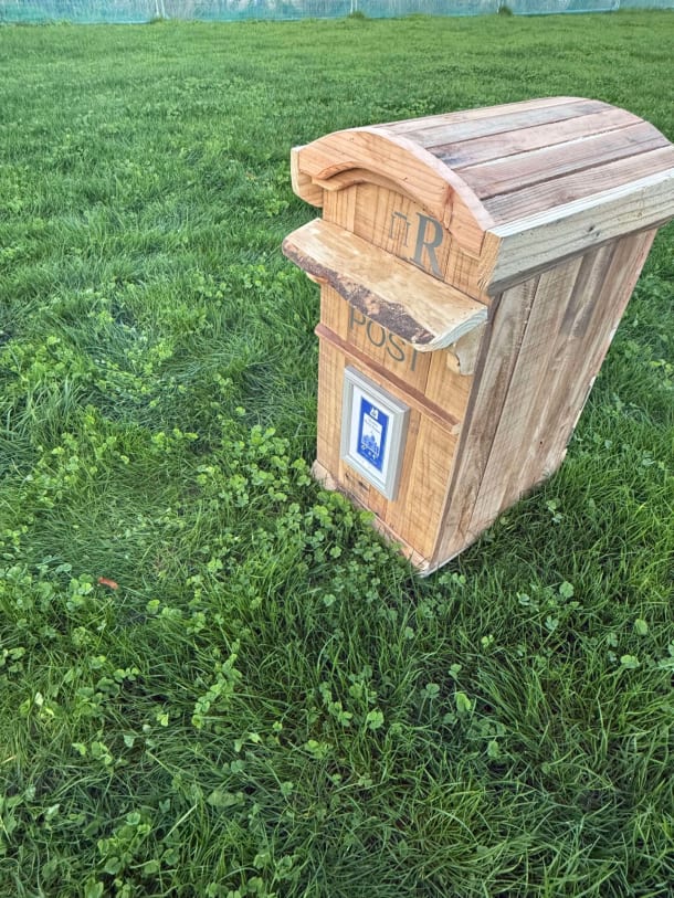 Rustic Wooden Post Box