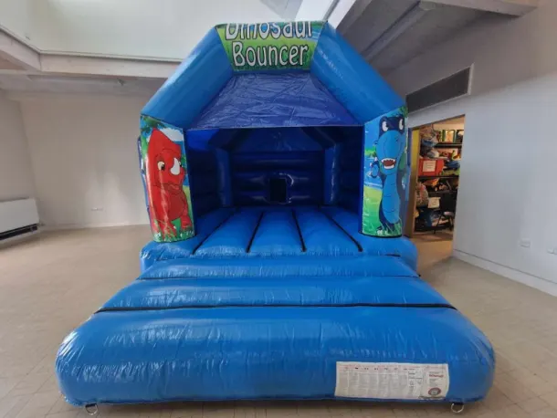 Blue Dino Bouncy Castle