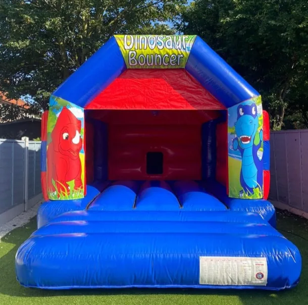12x15 Blue And Red Dinosaur Bouncy Castle