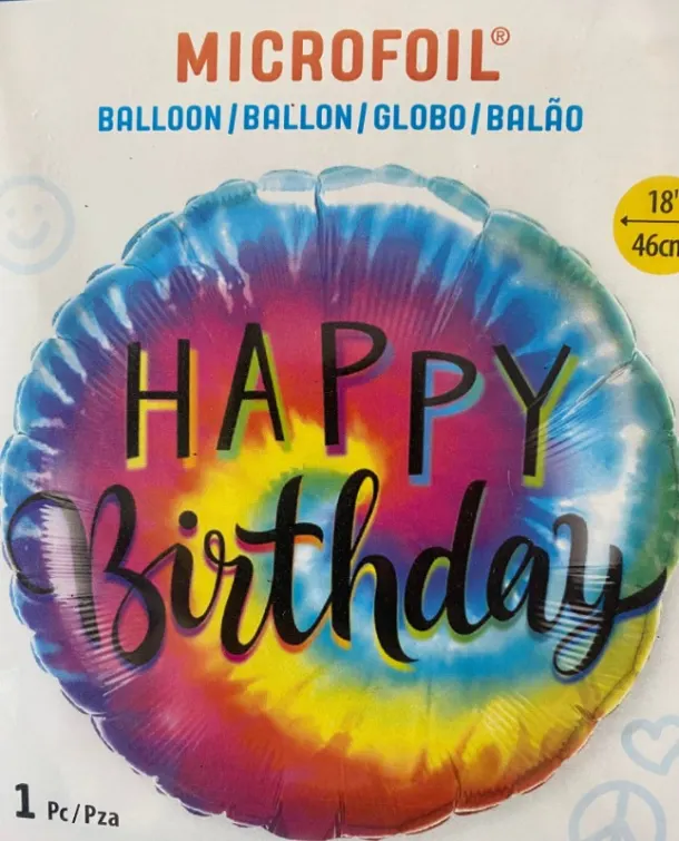 Happy Birthday Tie Dye Helium Balloon