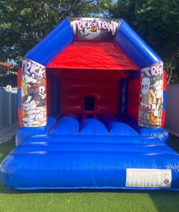 12x15 Halloween Blue And Red Bouncy Castle