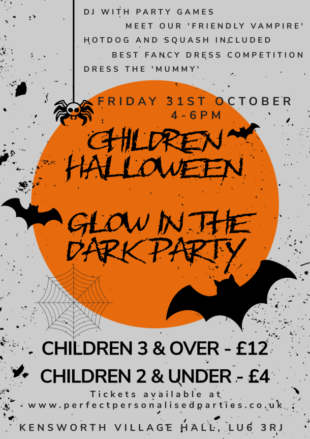 Children Halloween Glow In The Dark Party - Kensworth Village Hall