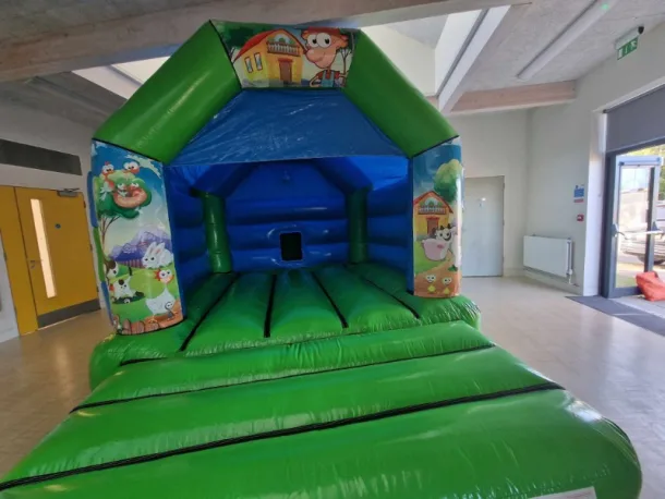 Green Farmyard Bouncy Castle