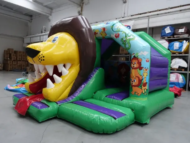 3d Lion Front Slide Combo Bouncy Castle Hire Wirral