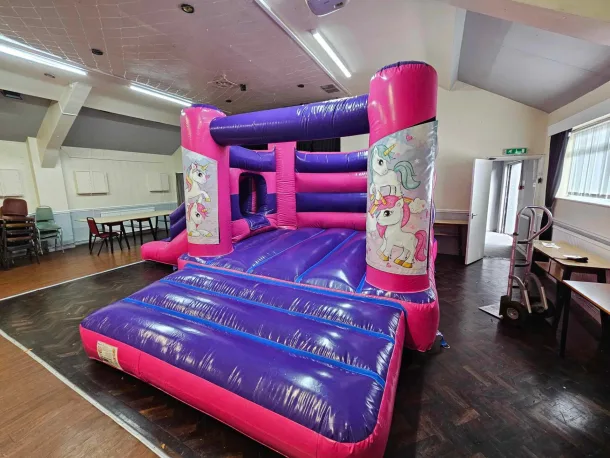 Unicorn 18ft X 14ft H Frame Pink And Purple Side Slide Combi