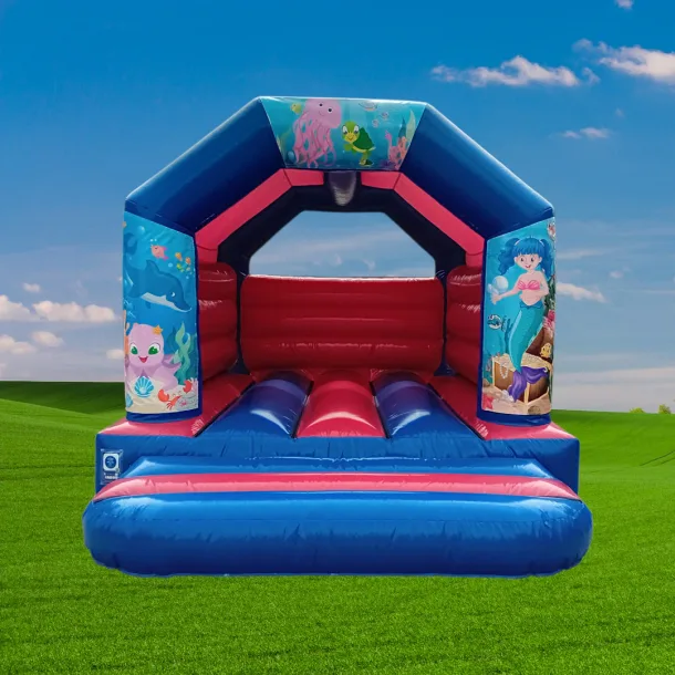 Blue And Red Themed Bouncy Castle - Mermaids And Under The Sea