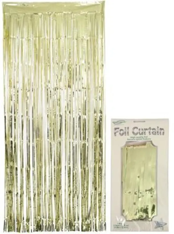 Oaktree Foil Door Curtain 0.90m X 2.40m Metallic Gold