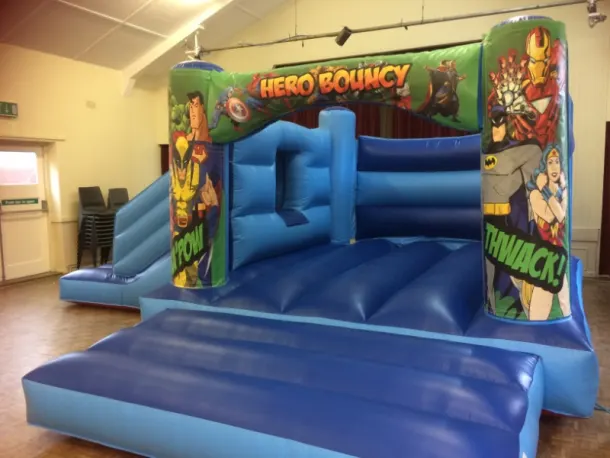 Blue Marvel Bounce And Slide Bouncy Castle