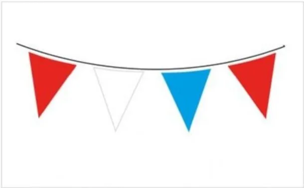 Solid Colour Waterproof Bunting 20 Flags 20cm X 30cm 10m Red/white/blue 1ct