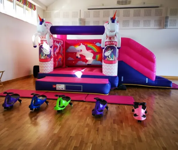 Happy Unicorn Slide Bouncy Castle