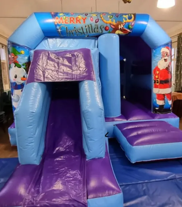 Christmas Theme Disco Bouncy Castle Slide Combo