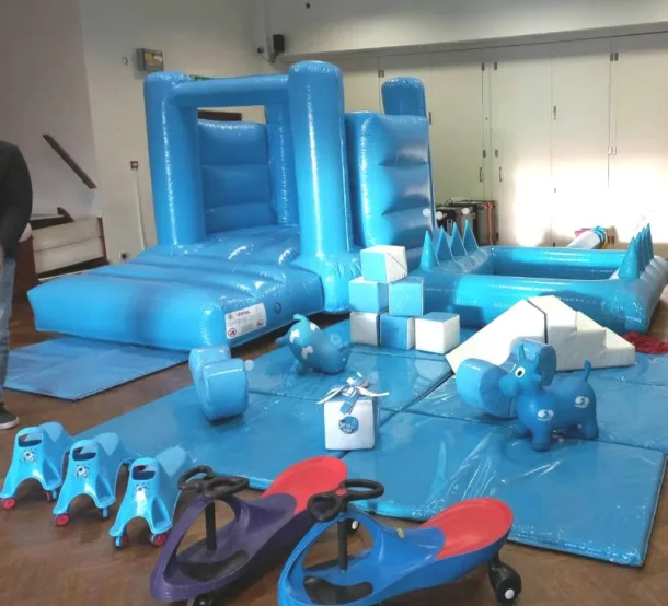 Pastel Blue Castle And Soft Play Package