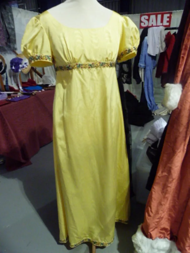Regency Evening Gown In Yellow Taffeta