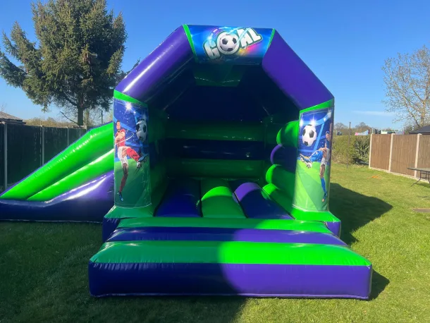 Football Themed Green And Purple Castle With Side Slide